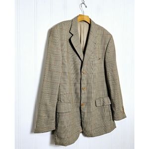Balmain Paris Vintage Gun Club Check Blazer 52 Plaid 3 Button Jacket